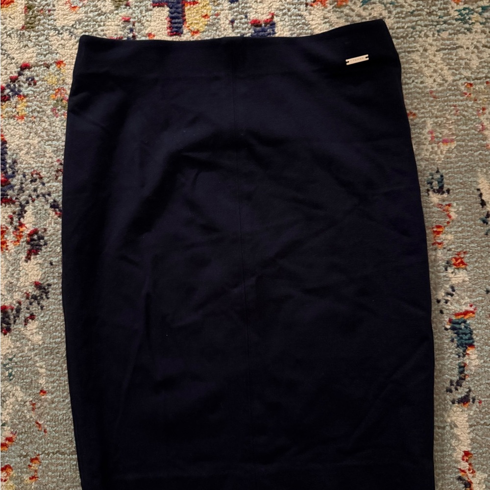 T Tahari Navy Pencil Skirt